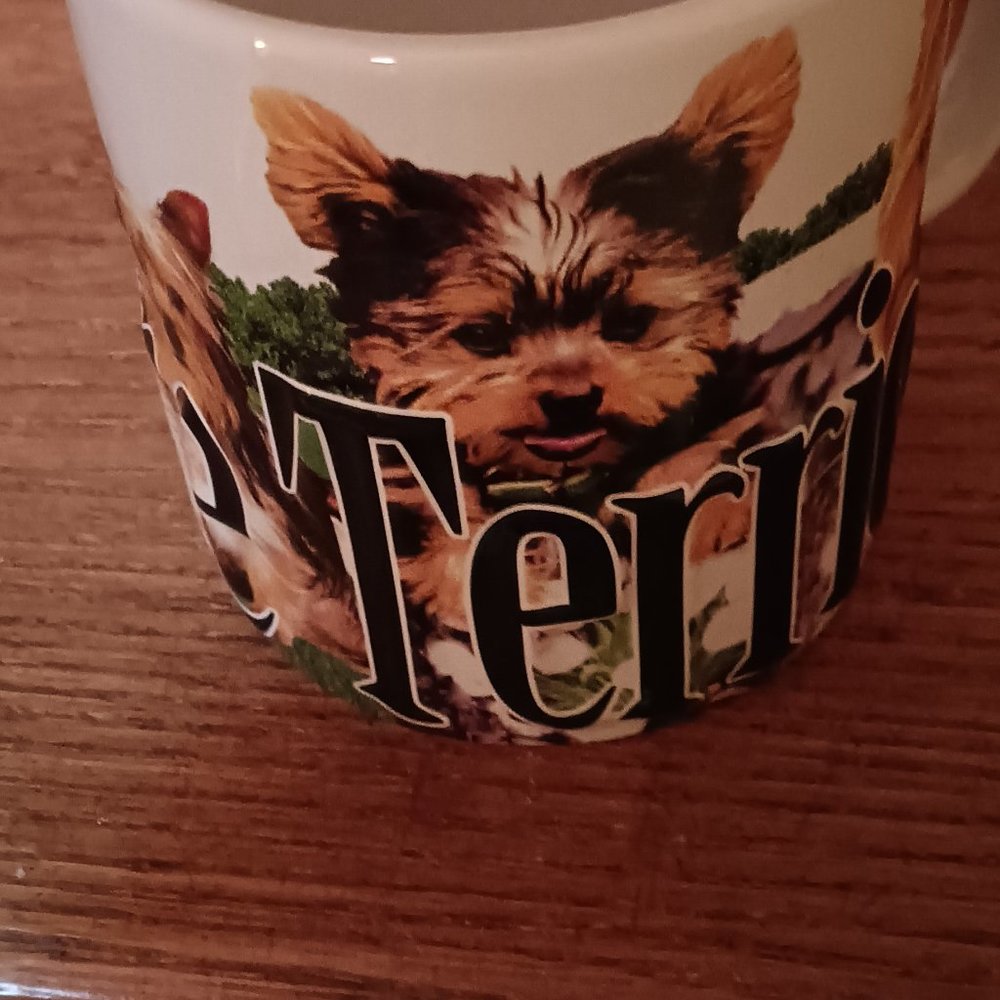 Yorkshire Terrier large Coffee mug with dogs all over front